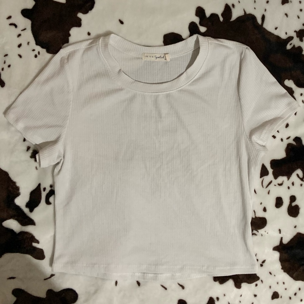 Live To Be Spoiled White Crop Top